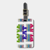 Love Eat Play Hakuna Matata Kunstdruk Bagagelabel (Voorkant verticaal)