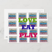 Love Eat Play Hakuna Matata Kunstdruk Briefkaart (Voorkant / Achterkant)