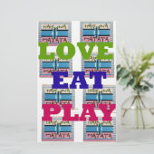 Love Eat Play Hakuna Matata Kunstdruk Briefpapier (Staand voorkant)