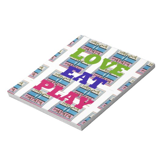 Love Eat Play Hakuna Matata Kunstdruk Notitieblok (Gedraaid)