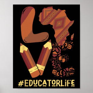 Love Educator Kostuum Afrikaanse kaart Trots Afro Poster