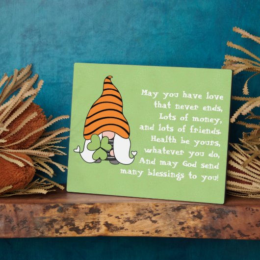 Love Einds Gnome Irish Blessenop Fotoplaat (Zijkant)