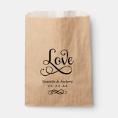Love Elegant Black Script WeduwMonogram Bedankzakje (Voorkant)