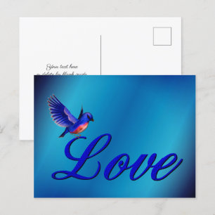 Love Elegant Bluebird Briefkaart