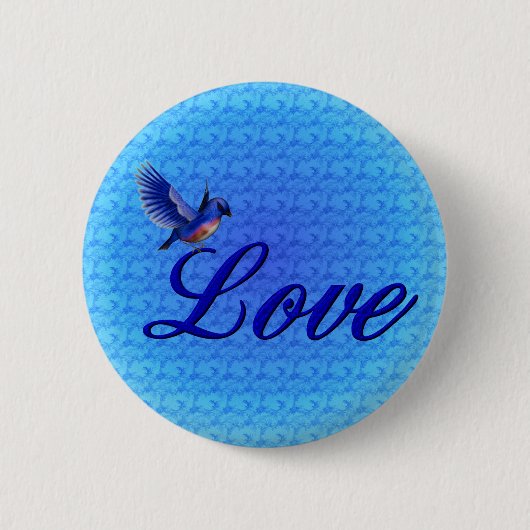 Love Elegant Bluebird Button (Voorkant)