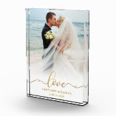 Love Elegant Gold Script Bride Groom Wedding Fotoblokken (Rechts)