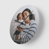 LOVE Elegant Photo Calligraphy Family Keepomwille Ronde Klok (Hoek)