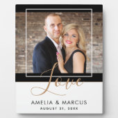 Love Elegant Script Bride Groom Wedding Keepslag Fotoplaat (Voorkant)