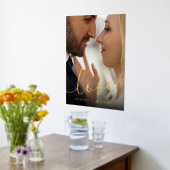 Love elegant script koppels names foto folie afdrukken (Laag (Keuken))