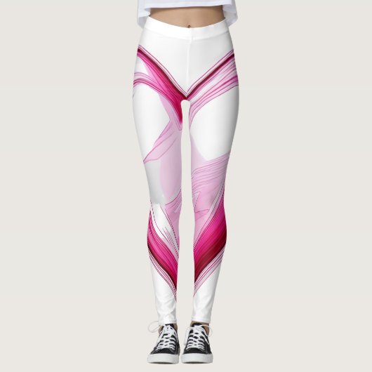 LOVE element Schattige 3D SNS Ik hou van je roze h Leggings (Voorkant)