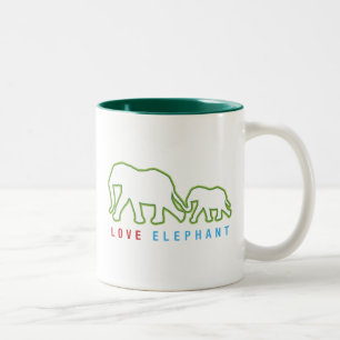 Love Elephant Tweekleurige Koffiemok
