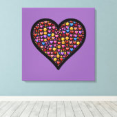 Love Emoji Gepersonaliseerd Canvas Afdruk (Insitu (Houten vloer))
