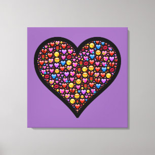 Love Emoji Gepersonaliseerd Canvas Afdruk