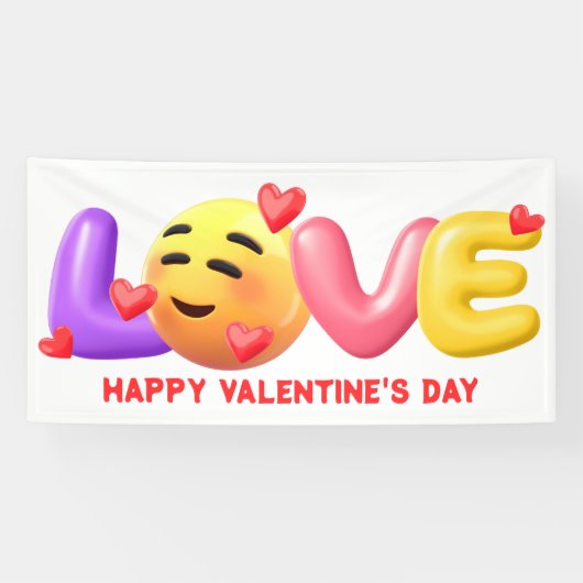 Love Emoji Valentijnsdag Banner (Horizontaal)