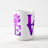 Love Empreintes de pattes café Mug (Centre)
