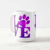 Love Empreintes de pattes café Mug (Devant gauche)