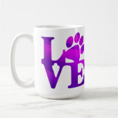 Love Empreintes de pattes café Mug (Gauche)