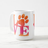 Love Empreintes de pattes café Mug (Devant gauche)