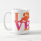 Love Empreintes de pattes café Mug (Gauche)