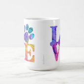 Love Empreintes de pattes café Mug (Centre)