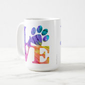Love Empreintes de pattes café Mug (Devant gauche)