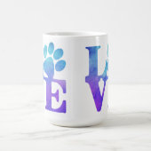 Love Empreintes de pattes café Mug (Centre)