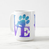 Love Empreintes de pattes café Mug (Devant gauche)