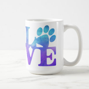 Love Empreintes de pattes café Mug
