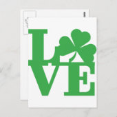 LOVE en Shamrocks Briefkaart (Voorkant / Achterkant)