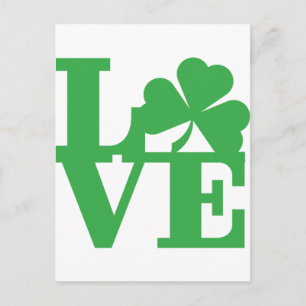 LOVE en Shamrocks Briefkaart