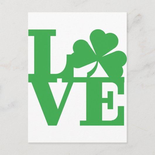 LOVE en Shamrocks Briefkaart (Voorkant)