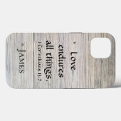 love endures monogram wood iPhone case (Achterkant (horizontaal))