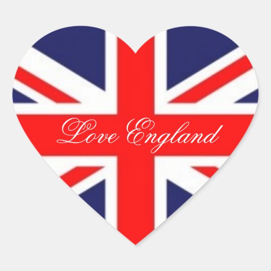 Love England-Union Jack Flag Hart Sticker (Voorkant)