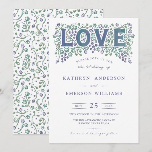 Love Entwined Wedding Invitation Kaart (Voorkant / Achterkant)