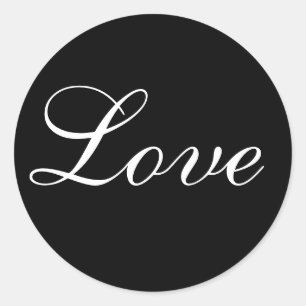 Love Envelope Sein Black and White Ronde Sticker