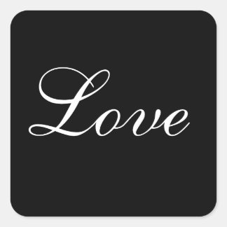 Love Envelope Sein Black and White Vierkante Sticker