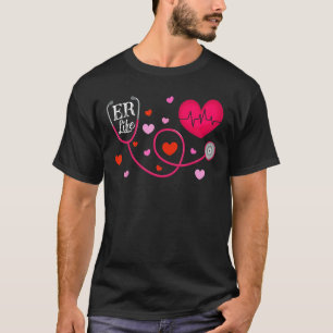 Love ER Life Heartbeat Doctor in de zenuwen Cute V T-shirt
