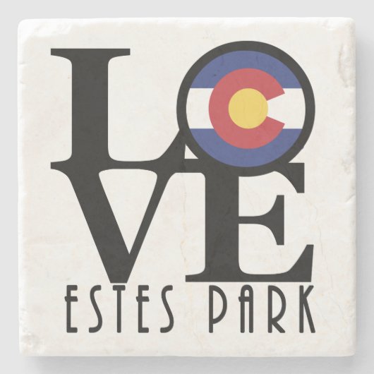 LOVE Estes Park CO Stenen Onderzetter (Voorkant)