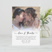 Love et merci calligraphie script photo mariage (Debout devant)