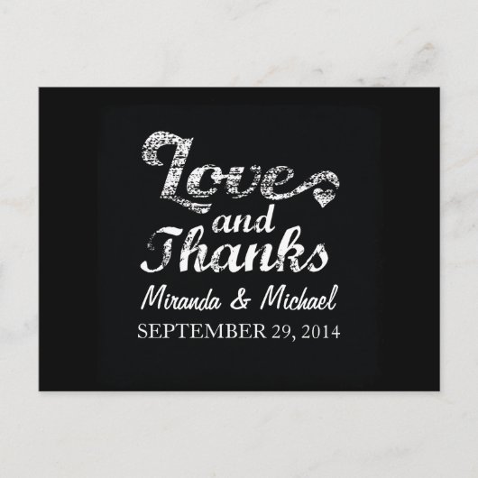 LOVE ET MERCI Chalkboard FAVOR Carte postale (Devant)