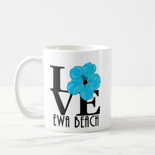LOVE Ewa Beach Blue Hibiscus 11oz Koffiemok