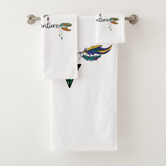 Love Explore Adventure Arrow Tribal Boho Design Bad Handdoek (Insitu)