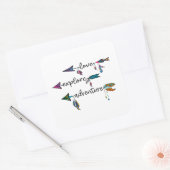 Love Explore Adventure Arrow Tribal Boho Design Vierkante Sticker (Envelop)