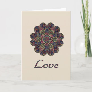 LOVE Fabric Collage Flower Inspiration Series Kaart