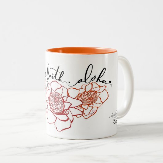 Love Faith Aloha Torch Ginger Mok (Voorkant rechts)