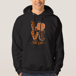 Love Fall Y'All Leopard Fall Pumpkin  Thanksgiving Hoodie