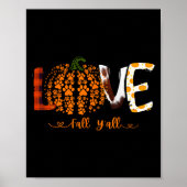 Love Fall Y'all Pumpkin Dog Paw Print Autumn Falli (Voorkant)