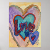 Love Family Hearts Peinture Art Poster Imprimer (Devant)