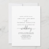 Love Fancy Script Faire-part de mariage avant et a (Devant)