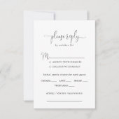 Love Fancy Script Mariage Menu Choix RSVP (Devant)